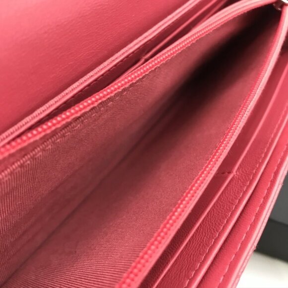 Chanel Continental Long Wallet Coral Pink Quilted Metallase Leather Classic Flap - Picture 9 of 10